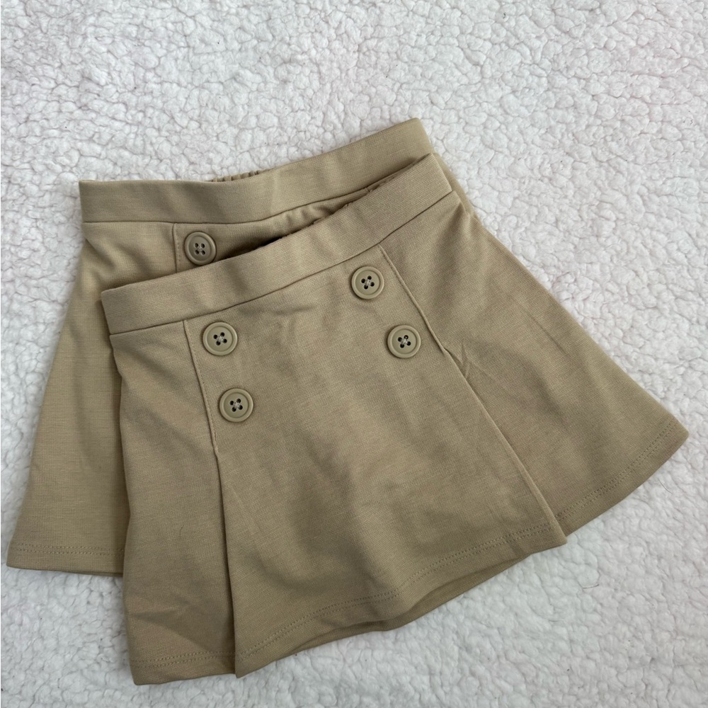 The Children's Place Tan Khaki Double-Button Skort Set